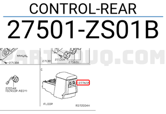 Nissan 27501ZS01B CONTROL-REAR