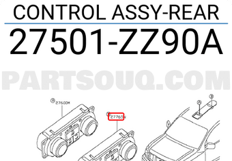 Nissan 27501ZZ90A CONTROL ASSY-REAR