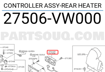 Nissan 27506VW000 CONTROLLER ASSY-REAR HEATER