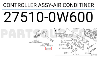 Nissan 275100W600 CONTROLLER ASSY-AIR CONDITINER