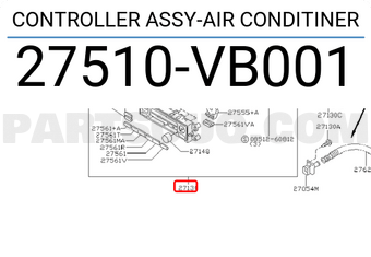 Nissan 27510VB001 CONTROLLER ASSY-AIR CONDITINER