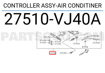 Nissan 27510VJ40A CONTROLLER ASSY-AIR CONDITINER