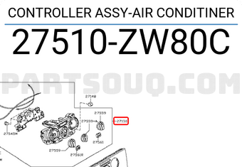 Nissan 27510ZW80C CONTROLLER ASSY-AIR CONDITINER