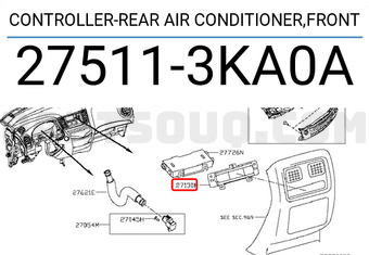 Nissan 275113KA0A CONTROLLER-REAR AIR CONDITIONER,FRONT