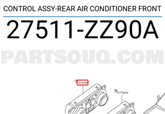 Nissan 27511ZZ90A CONTROL ASSY-REAR AIR CONDITIONER FRONT