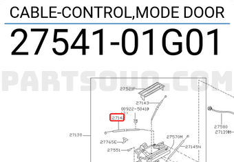 Nissan 2754101G01 CABLE-CONTROL,MODE DOOR
