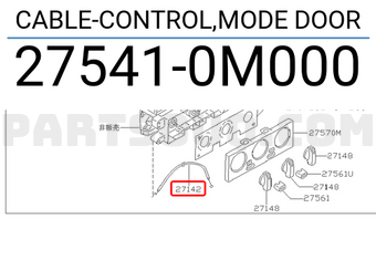 Nissan 275410M000 CABLE-CONTROL,MODE DOOR