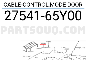 Nissan 2754165Y00 CABLE-CONTROL,MODE DOOR