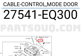 Nissan 27541EQ300 CABLE-CONTROL,MODE DOOR