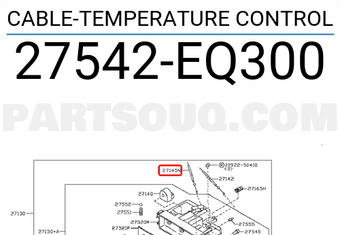 Nissan 27542EQ300 CABLE-TEMPERATURE CONTROL