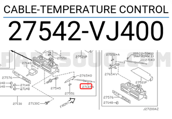 Nissan 27542VJ400 CABLE-TEMPERATURE CONTROL