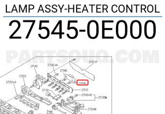 Nissan 275450E000 LAMP ASSY-HEATER CONTROL