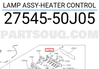 Nissan 2754550J05 LAMP ASSY-HEATER CONTROL