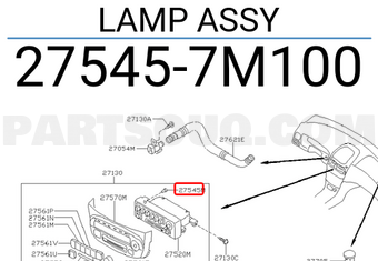 Nissan 275457M100 LAMP ASSY
