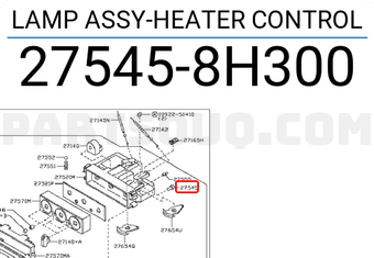 Nissan 275458H300 LAMP ASSY-HEATER CONTROL