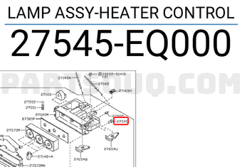 Nissan 27545EQ000 LAMP ASSY-HEATER CONTROL