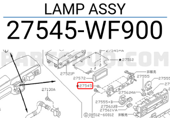 Nissan 27545WF900 LAMP ASSY