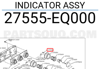 Nissan 27555EQ000 INDICATOR ASSY