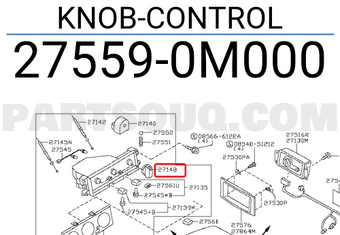 Nissan 275590M000 KNOB-CONTROL
