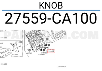 Nissan 27559CA100 KNOB