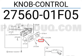 Nissan 2756001F05 KNOB-CONTROL