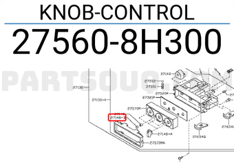 Nissan 275608H300 KNOB-CONTROL
