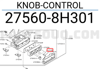Nissan 275608H301 KNOB-CONTROL
