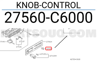 Nissan 27560C6000 KNOB-CONTROL