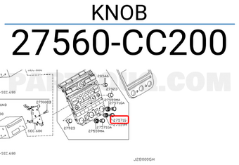 Nissan 27560CC200 KNOB
