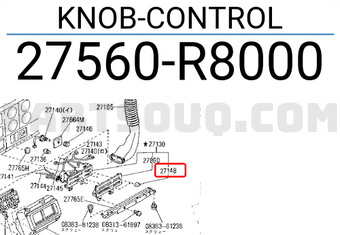 Nissan 27560R8000 KNOB-CONTROL