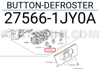 Nissan 275661JY0A BUTTON-DEFROSTER