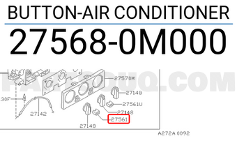 Nissan 275680M000 BUTTON-AIR CONDITIONER