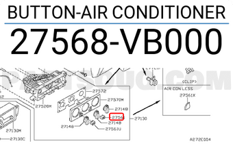 Nissan 27568VB000 BUTTON-AIR CONDITIONER
