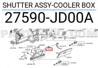 Nissan 27590JD00A SHUTTER ASSY-COOLER BOX