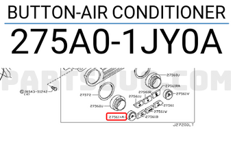Nissan 275A01JY0A BUTTON-AIR CONDITIONER