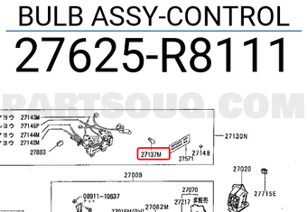 Nissan 27625R8111 BULB ASSY-CONTROL