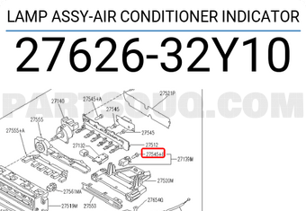 Nissan 2762632Y10 LAMP ASSY-AIR CONDITIONER INDICATOR