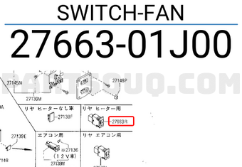 Nissan 2766301J00 SWITCH-FAN