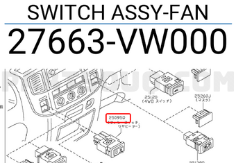 Nissan 27663VW000 SWITCH ASSY-FAN