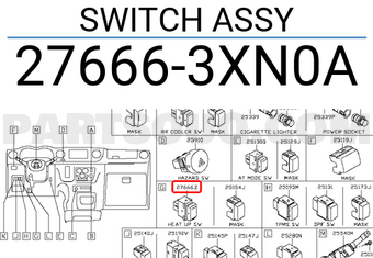 Nissan 276663XN0A SWITCH ASSY