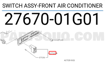 Nissan 2767001G01 SWITCH ASSY-FRONT AIR CONDITIONER