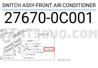 Nissan 276700C001 SWITCH ASSY-FRONT AIR CONDITIONER