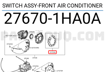 Nissan 276701HA0A SWITCH ASSY-FRONT AIR CONDITIONER
