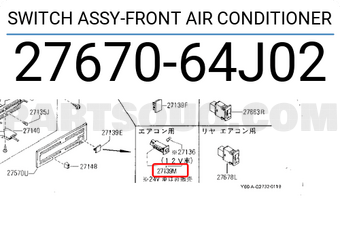Nissan 2767064J02 SWITCH ASSY-FRONT AIR CONDITIONER