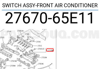 Nissan 2767065E11 SWITCH ASSY-FRONT AIR CONDITIONER