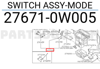 Nissan 276710W005 SWITCH ASSY-MODE