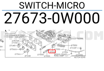 Nissan 276730W000 SWITCH-MICRO