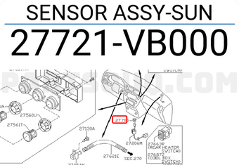 Nissan 27721VB000 SENSOR ASSY-SUN