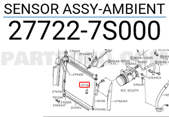 Nissan 277227S000 SENSOR ASSY-AMBIENT