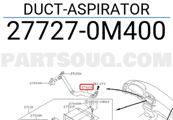 Nissan 277270M400 DUCT-ASPIRATOR
